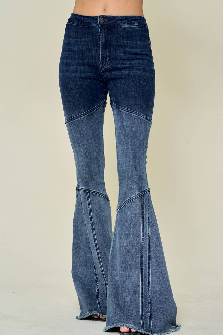 Denim Ombré Flared Jeans