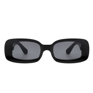 Rectangle Narrow Retro 90s Fashion Tinted Square Sunglasses