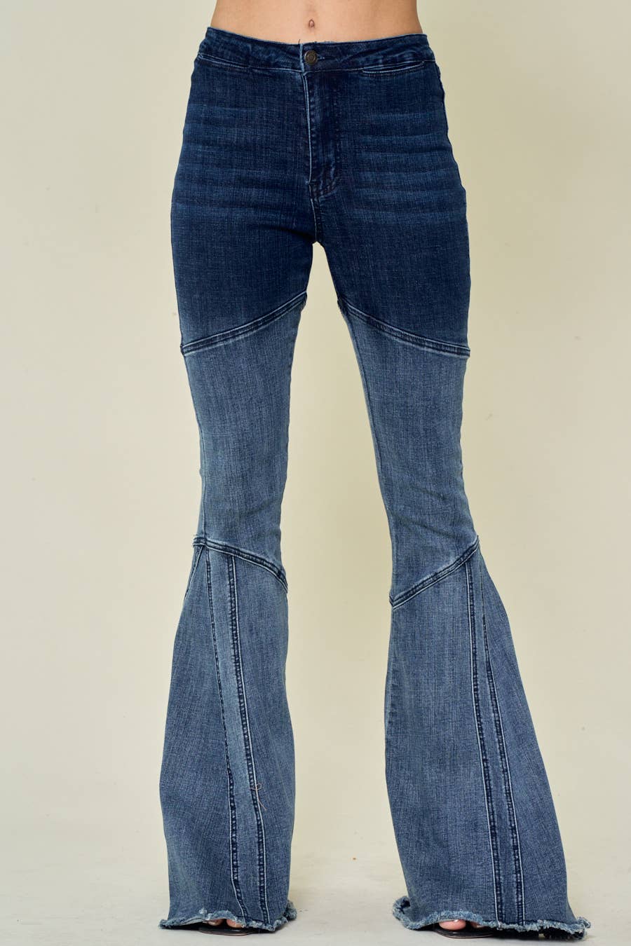 Denim Ombré Flared Jeans