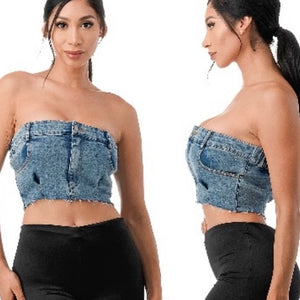 Cropped Denim Top