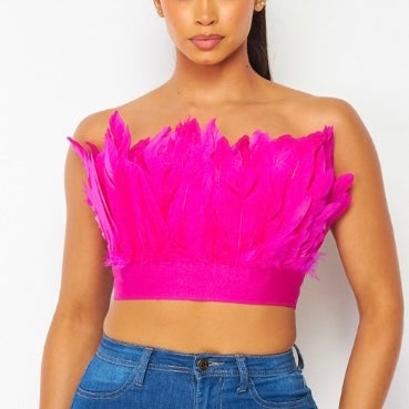 Feather cropped Top