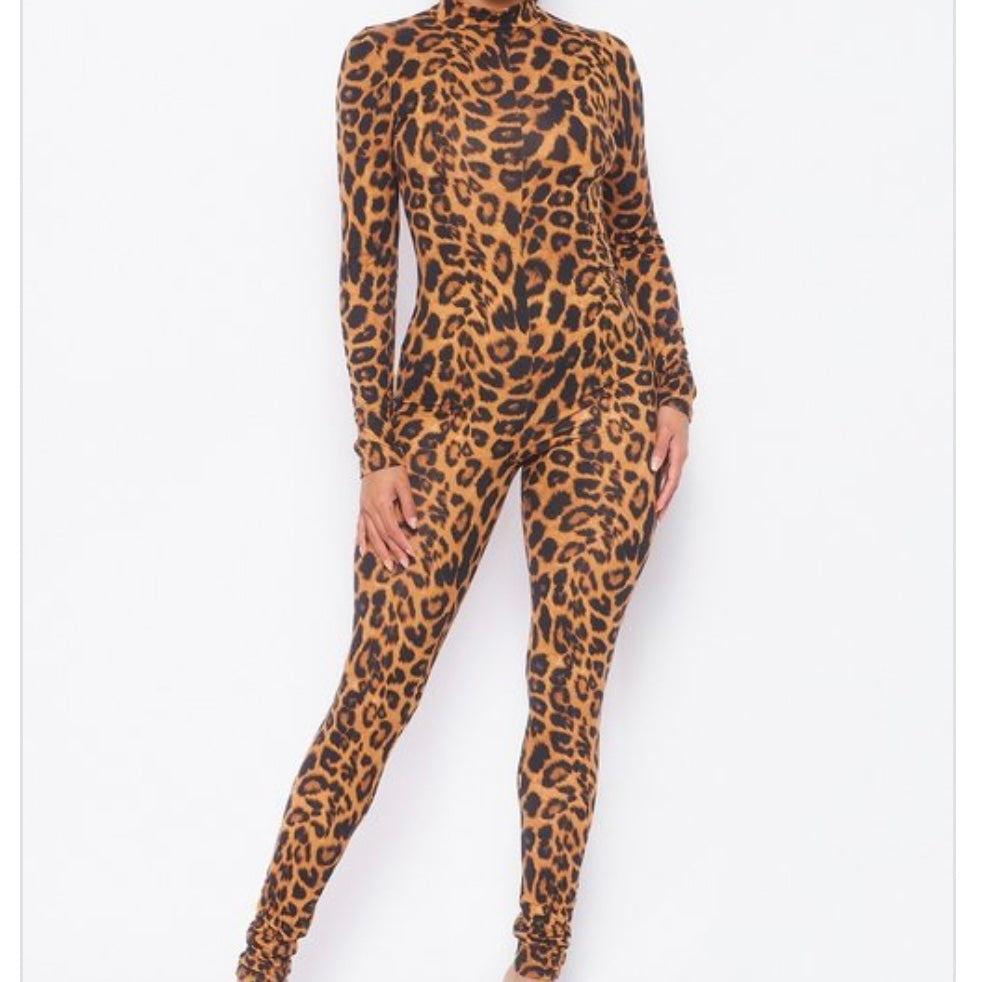 Leopard Bodycon Jumpsuit