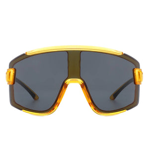 Oversize Sporty Square Chunky Shield Sunglasses