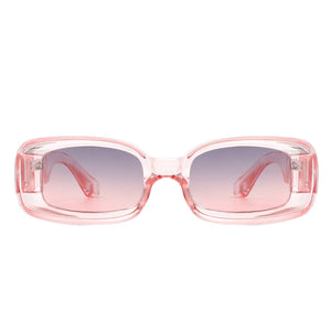Rectangle Narrow Retro 90s Fashion Tinted Square Sunglasses