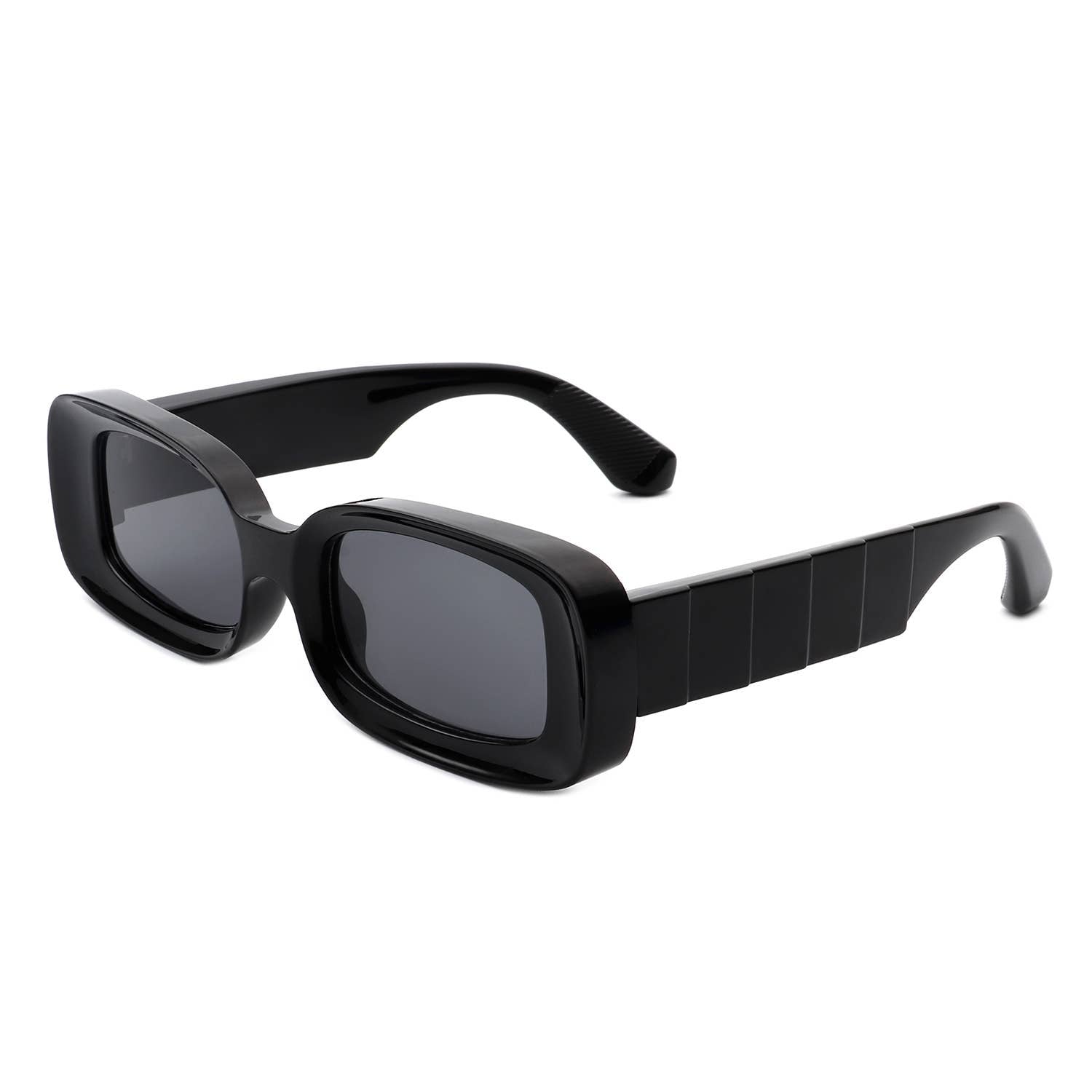 Rectangle Narrow Retro 90s Fashion Tinted Square Sunglasses