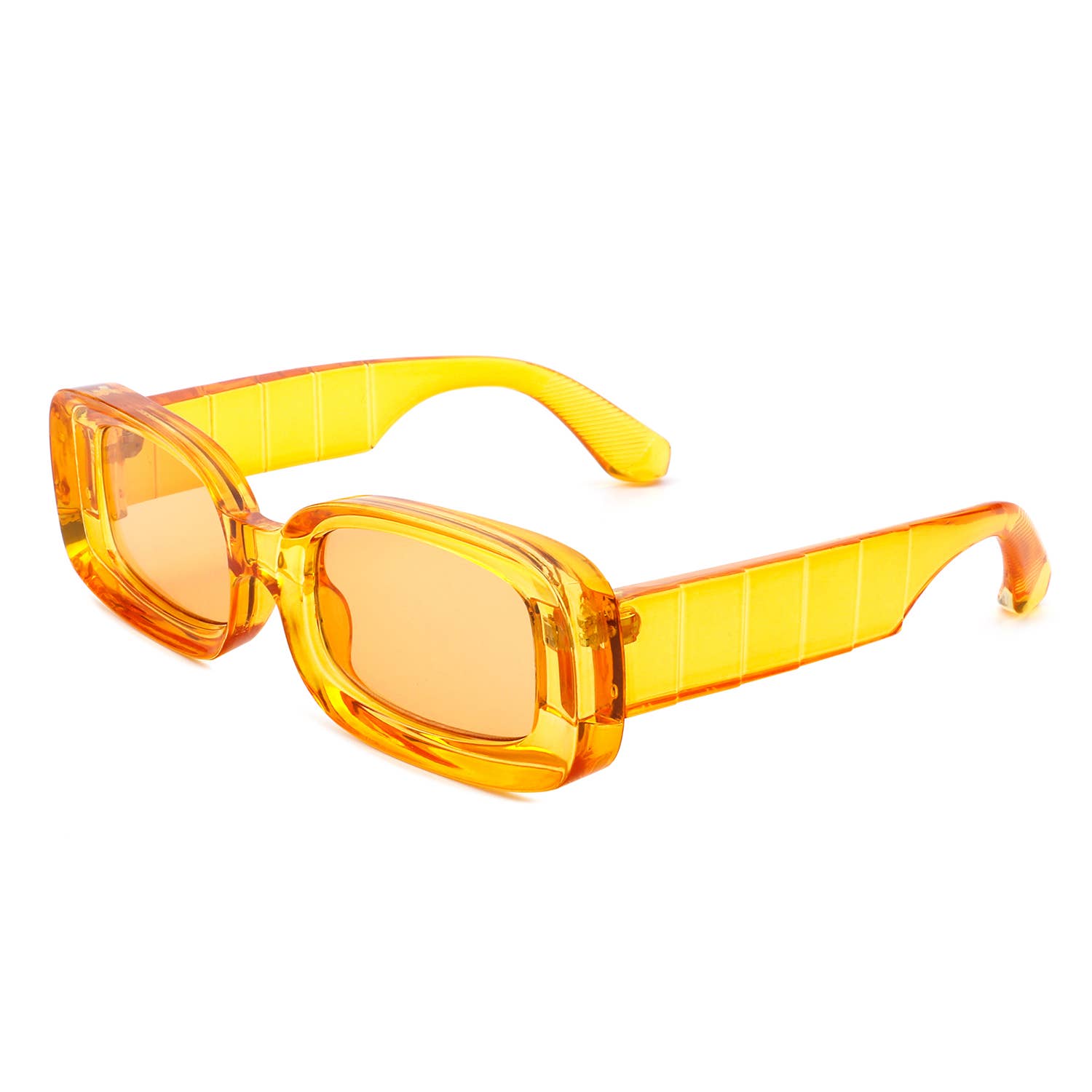 Rectangle Narrow Retro 90s Fashion Tinted Square Sunglasses