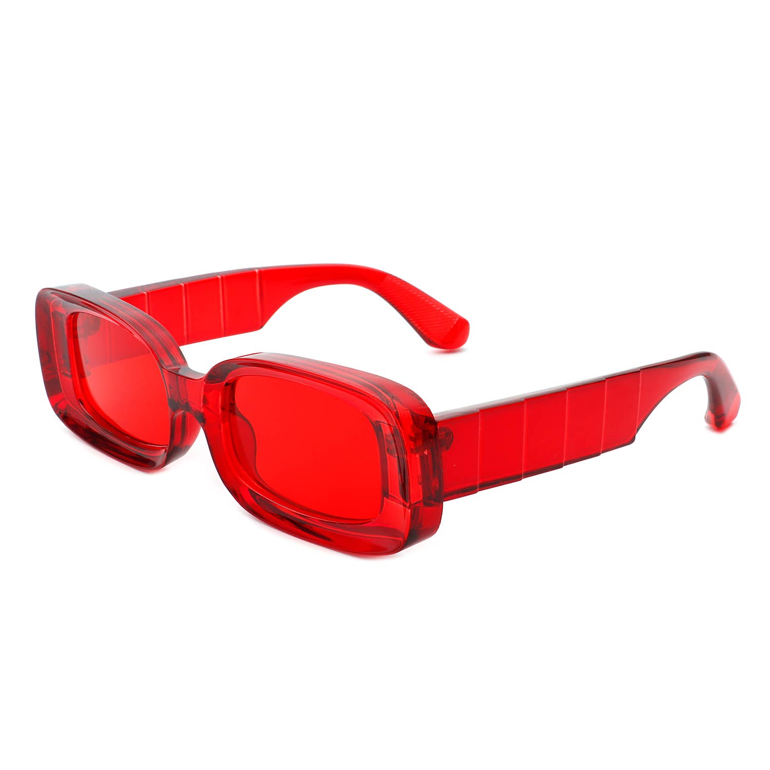 Rectangle Narrow Retro 90s Fashion Tinted Square Sunglasses