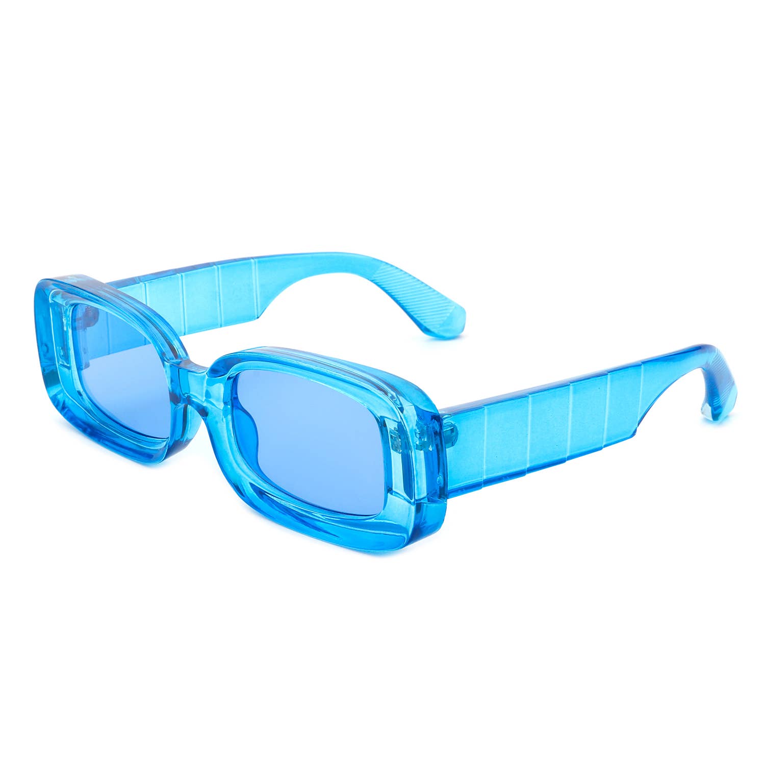 Rectangle Narrow Retro 90s Fashion Tinted Square Sunglasses
