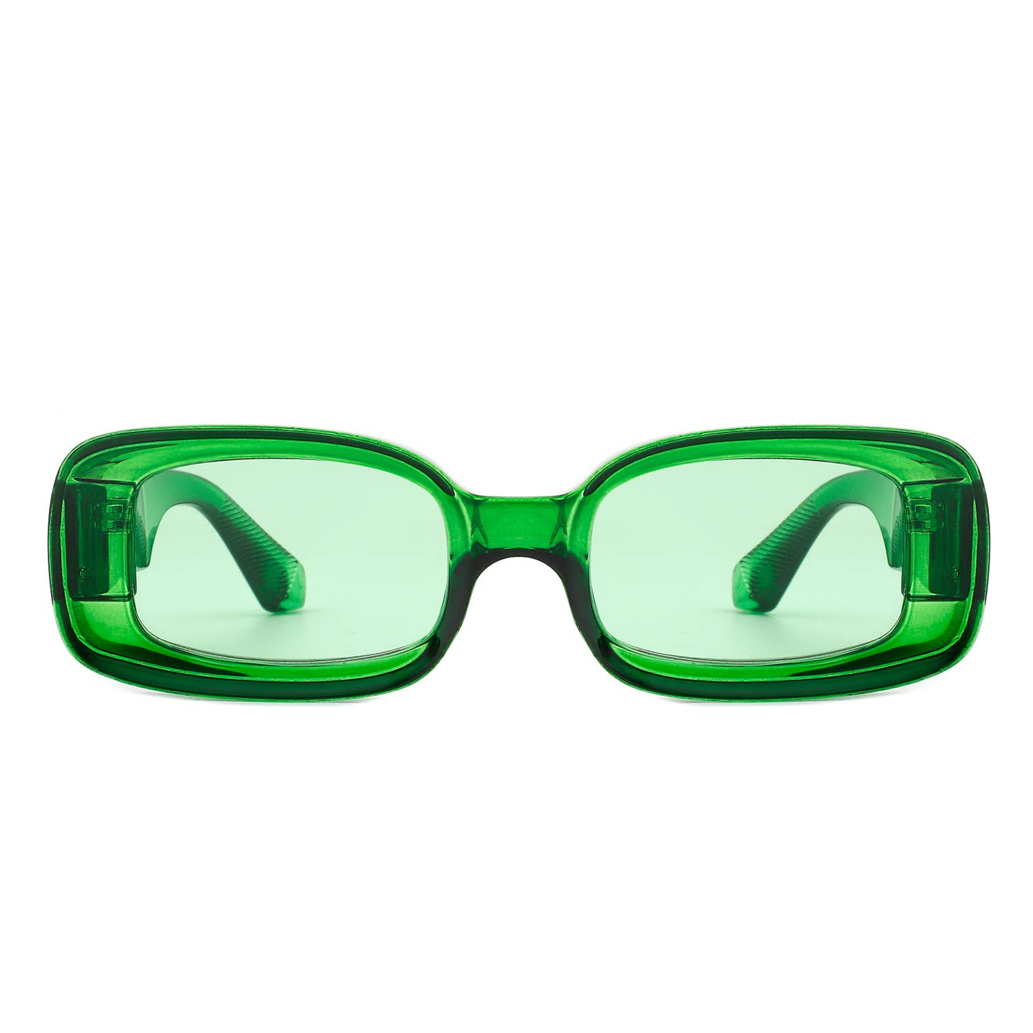 Rectangle Narrow Retro 90s Fashion Tinted Square Sunglasses