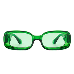 Rectangle Narrow Retro 90s Fashion Tinted Square Sunglasses