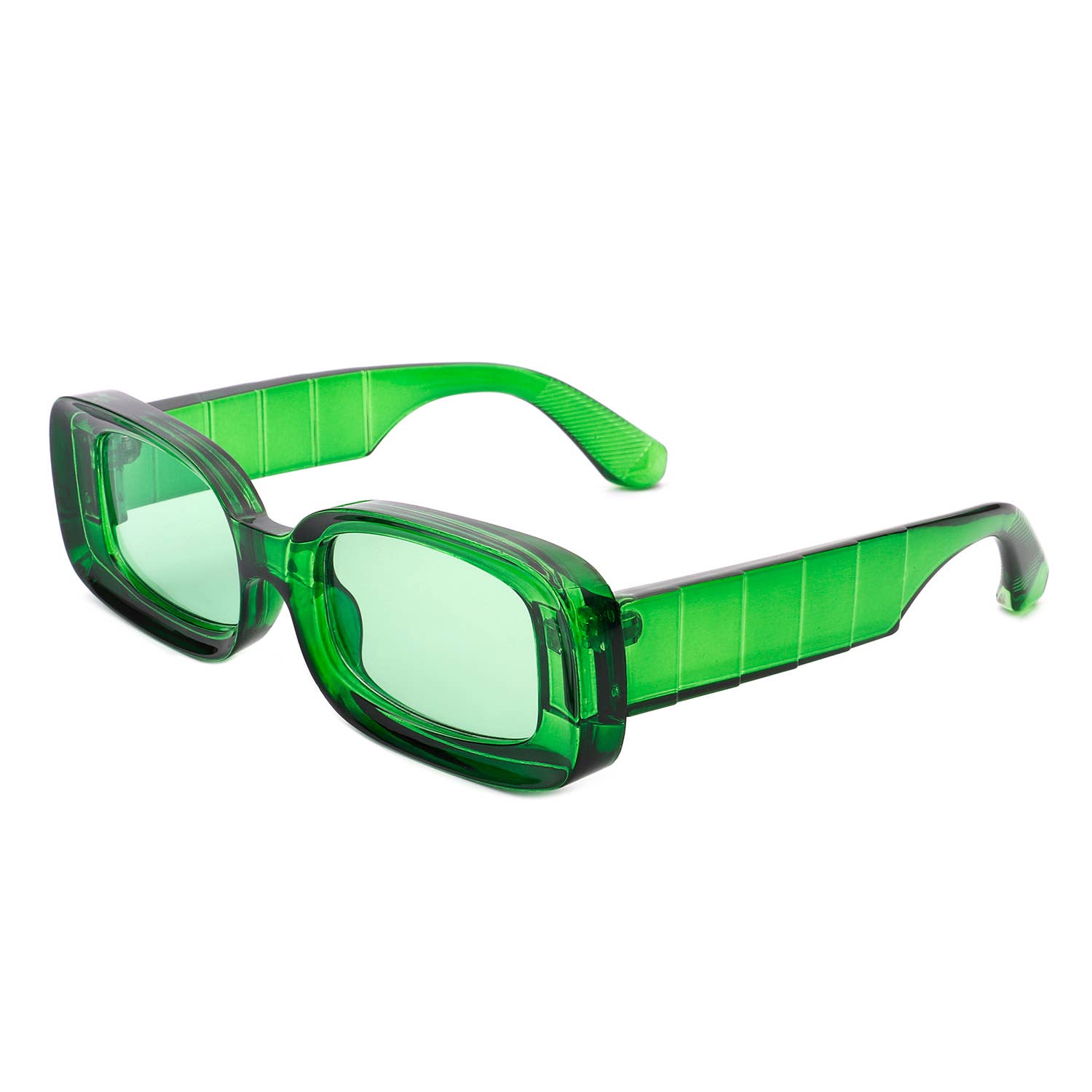 Rectangle Narrow Retro 90s Fashion Tinted Square Sunglasses