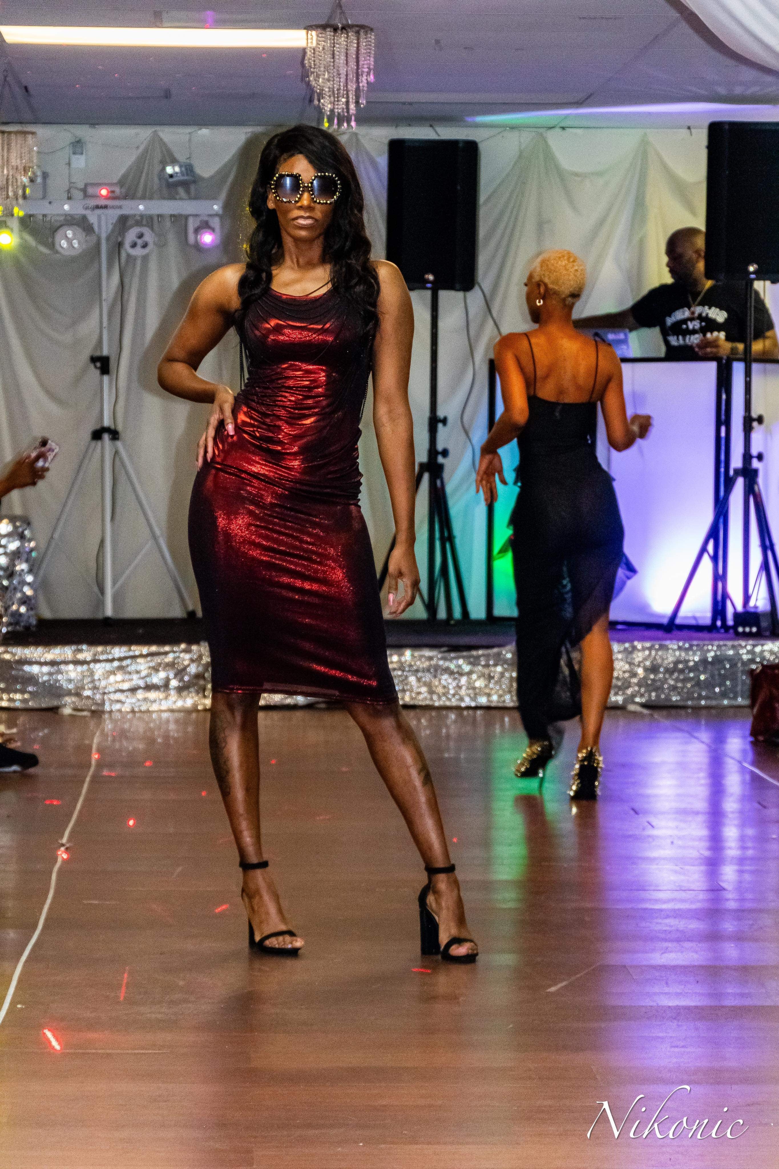 Red Metallic Dress